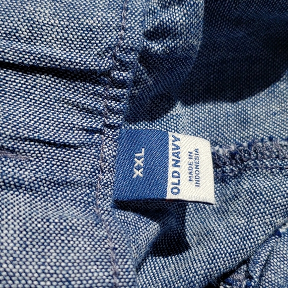 Old Navy High Rise Wide Leg Chambray Blue Pants - Size XXL - Picture 6 of 8